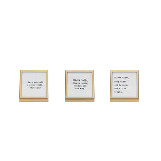 Gold Holiday Saying Frame with Easel – 3 Styles