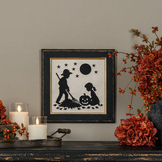 12" Autumn Nights Silhouette Embroidered Sign