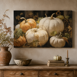 Pumpkin Still Life Canvas Wall Art - Choose Size
