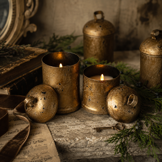 Gold Sleigh Bell 3D Flame Candle - Choose Size