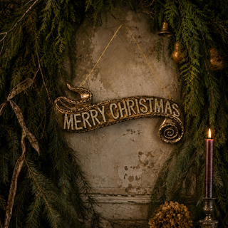 Gold Hanging Christmas Banner