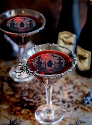 Edible Spooky Graveyard  Halloween Drink Toppers - Package of 12