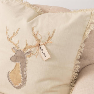 20" Raggedy Deer Head Pillow