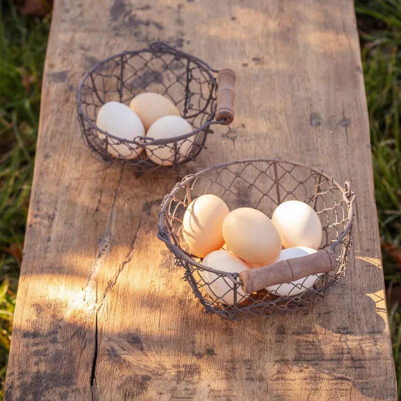 Set of 2 Wire Bantam Egg Basket