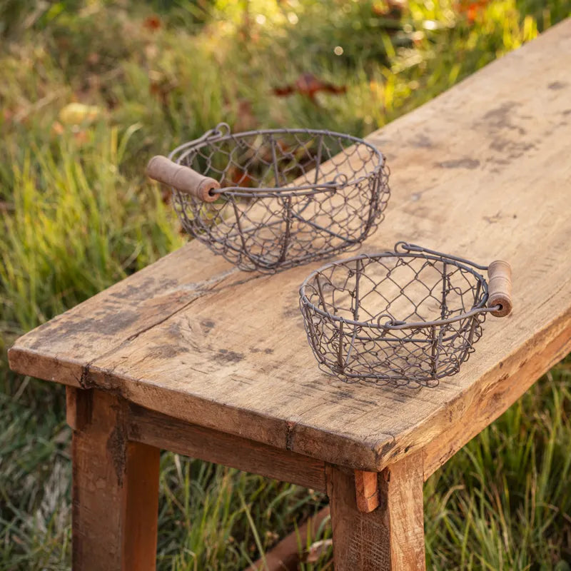 Set of 2 Wire Bantam Egg Basket