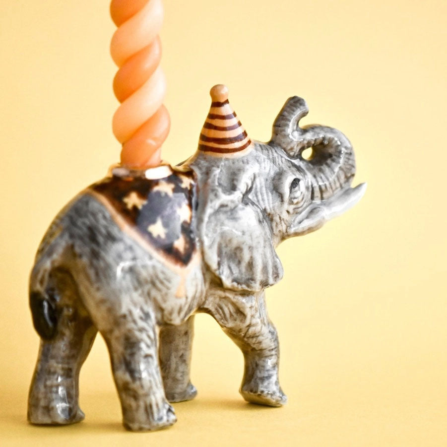 Porcelain Elephant Heirloom Birthday Cake Topper