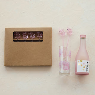 Pink Elephant Glass Cocktail Stirrers – Boxed Set of 6