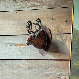 Elk Head With Verdigris Finish