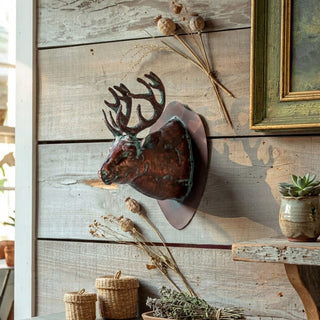 Elk Head With Verdigris Finish