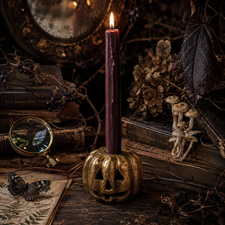 Metal Carved Pumpkin Candleholder