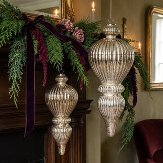 Gold Glass Finial Ornament - Choose Size