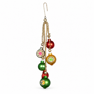 Tinsel and Reflector Ball Bundle Ornament - Choose Color