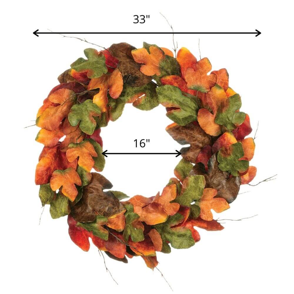 33" Fall Leaves Wreath