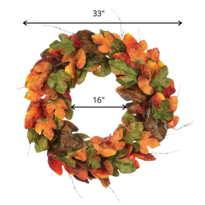 33" Fall Leaves Wreath