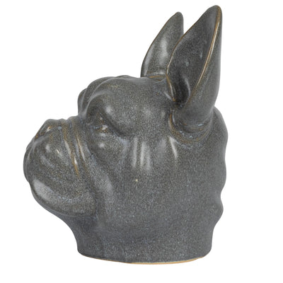 Stoneware French Bulldog Head Vase