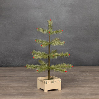 18" Green Feather Tree