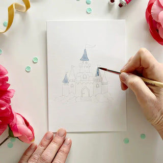 Set of 8 Paintable Watercolor Fairytale Notecards