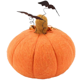 Lighted Felt Jack O Lantern Pumpkin