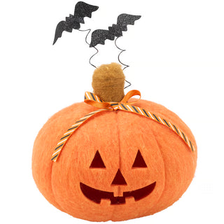 Lighted Felt Jack O Lantern Pumpkin