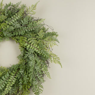 26" Soft Touch Mixed Fern Wreath