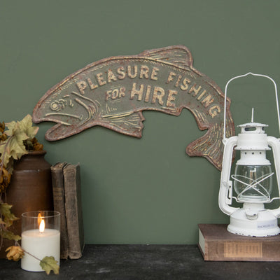 Rustic Style Fishing Sign
