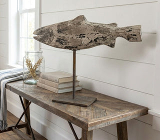 22.25" Rustic Fish on Stand