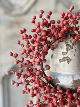 12" Frosted Fizzy Berry Candle Ring Wreath with 6" Inner