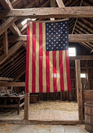 Antiqued Tea-Stained American Flag - Choose Size