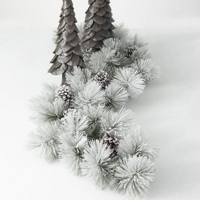 Flocked Pine and Cone Garland