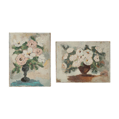Set of 2 French Country Floral Canvas Wall Decor