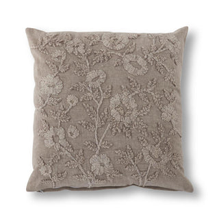 20" Stonewashed Taupe Embroidered Pillow - More Coming Soon