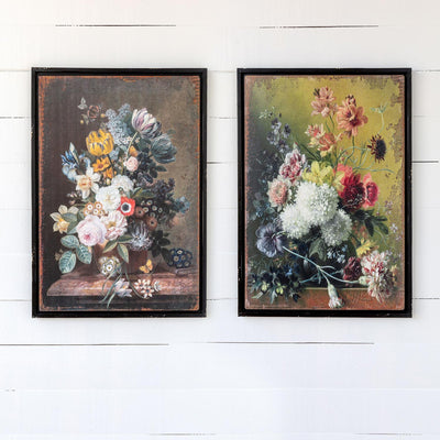 Set of 2 Floral Print Wall Decor