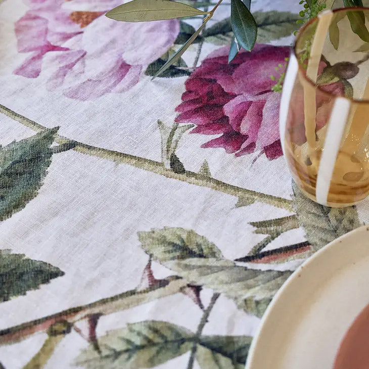 Rose Garden Linen Tablecloth