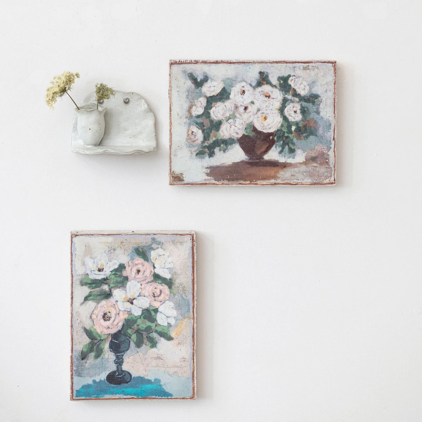 Set of 2 French Country Floral Canvas Wall Decor