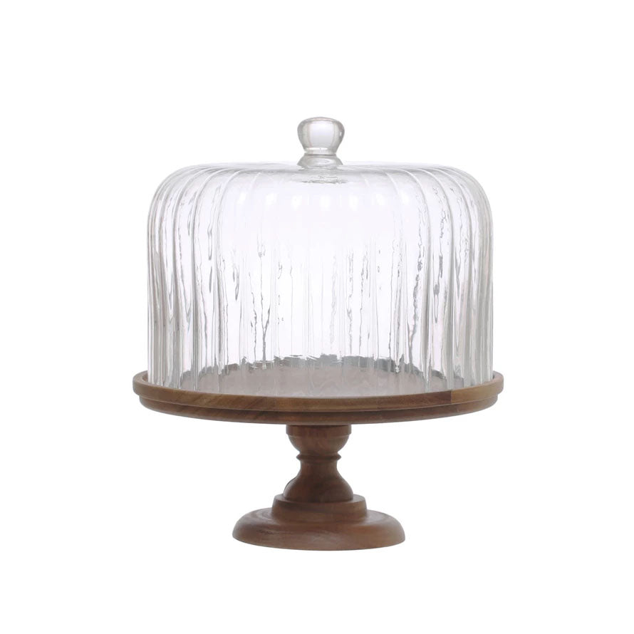 Fluted Glass Cake Stand - Backordered