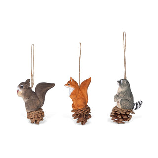 Hand Carved Wood Forest Friend Ornament - Choose Style