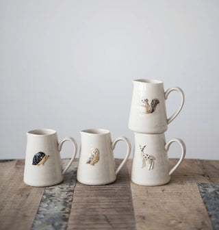 Hand Painted Forest Animal Creamer - Choose Style