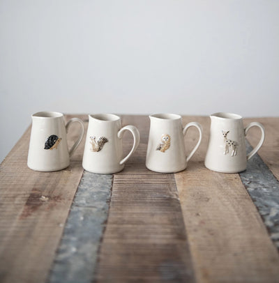 Hand Painted Forest Animal Creamer - Choose Style