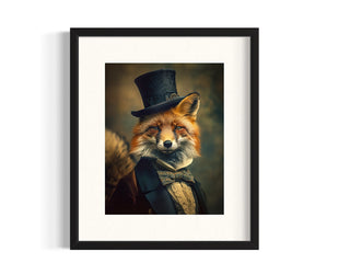 8x10 Sophisticated Fox Print Wall Decor