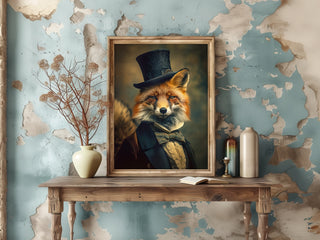 8x10 Sophisticated Fox Print Wall Decor