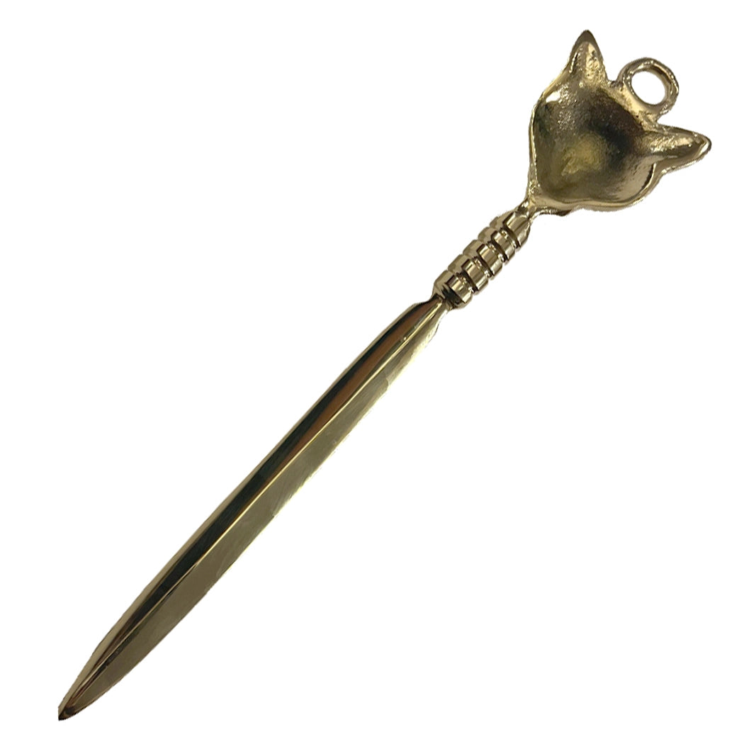 9-1/2" Solid Brass Fox Letter Opener