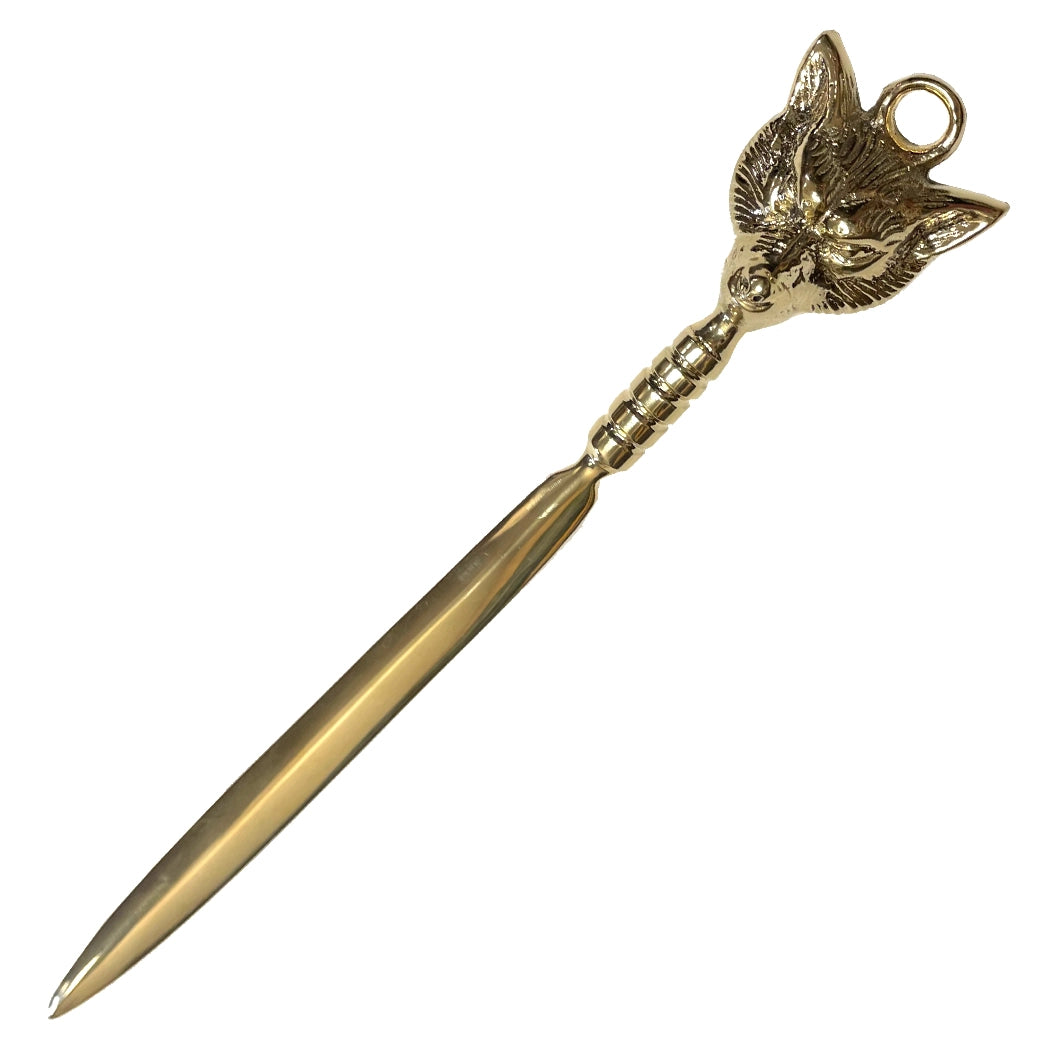 9-1/2" Solid Brass Fox Letter Opener