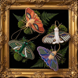 Beaded Moth Ornament - Choose Colors