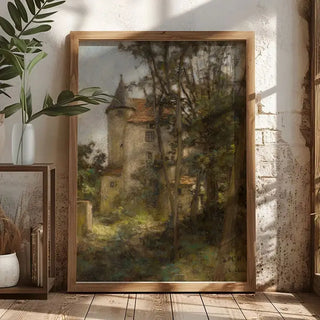 French Country Castle Framed Canvas - Choose Size