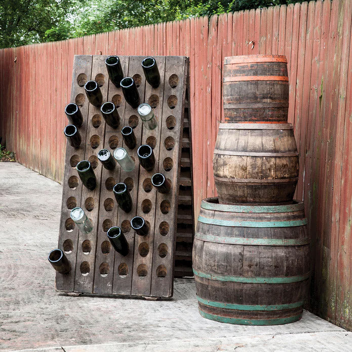 Found Vintage Wooden French Riddling Wine Rack