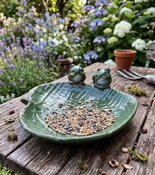 Frogs On Leaf Bird Bath