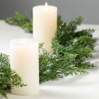 72" Frosted Green Cedar Garland