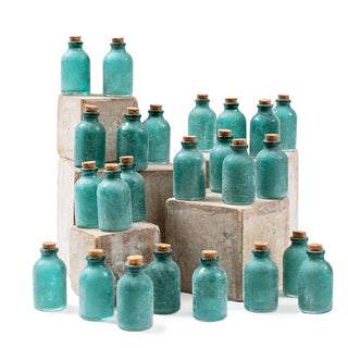 Mini Frosted Green Bottle with Cork