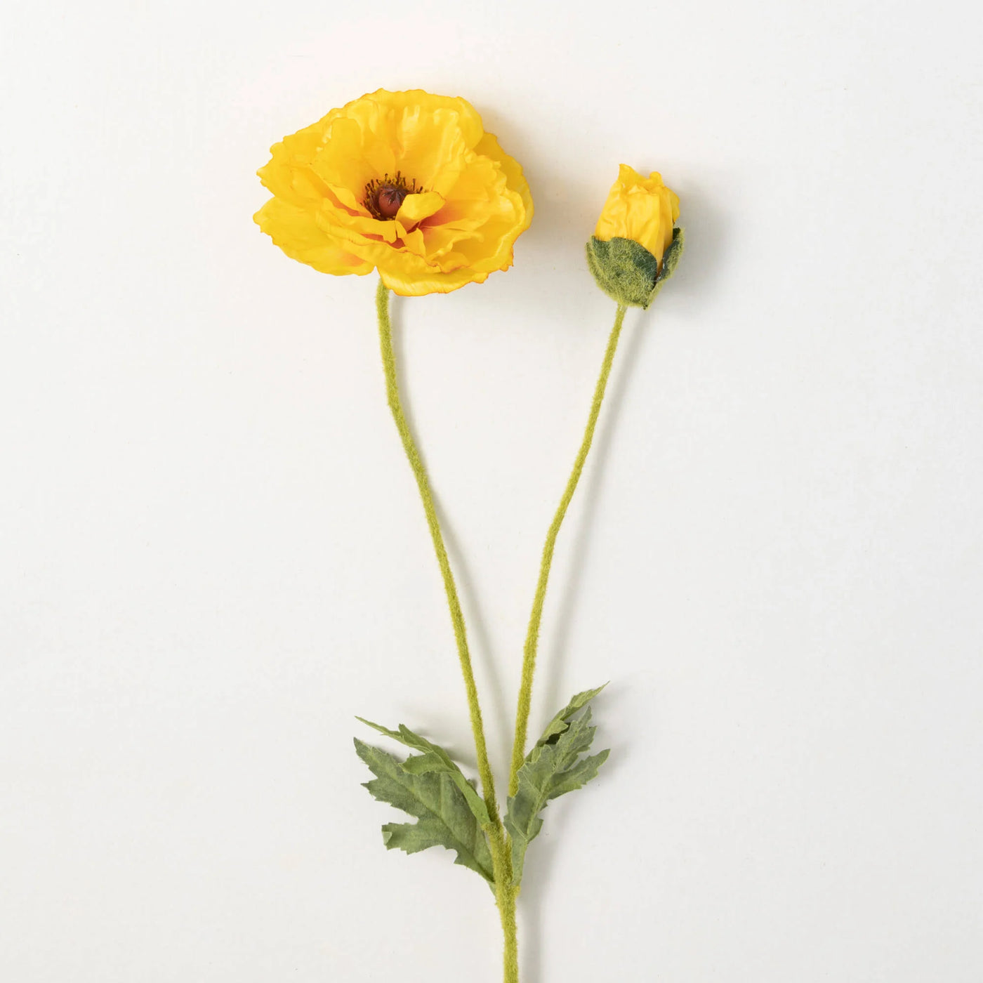 27" Sunshine Yellow Poppy Stem