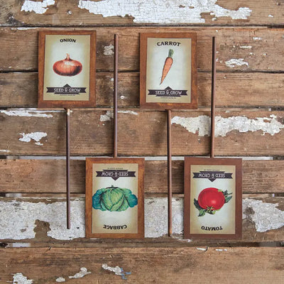 Set of 4 Garden Vegetable Markers